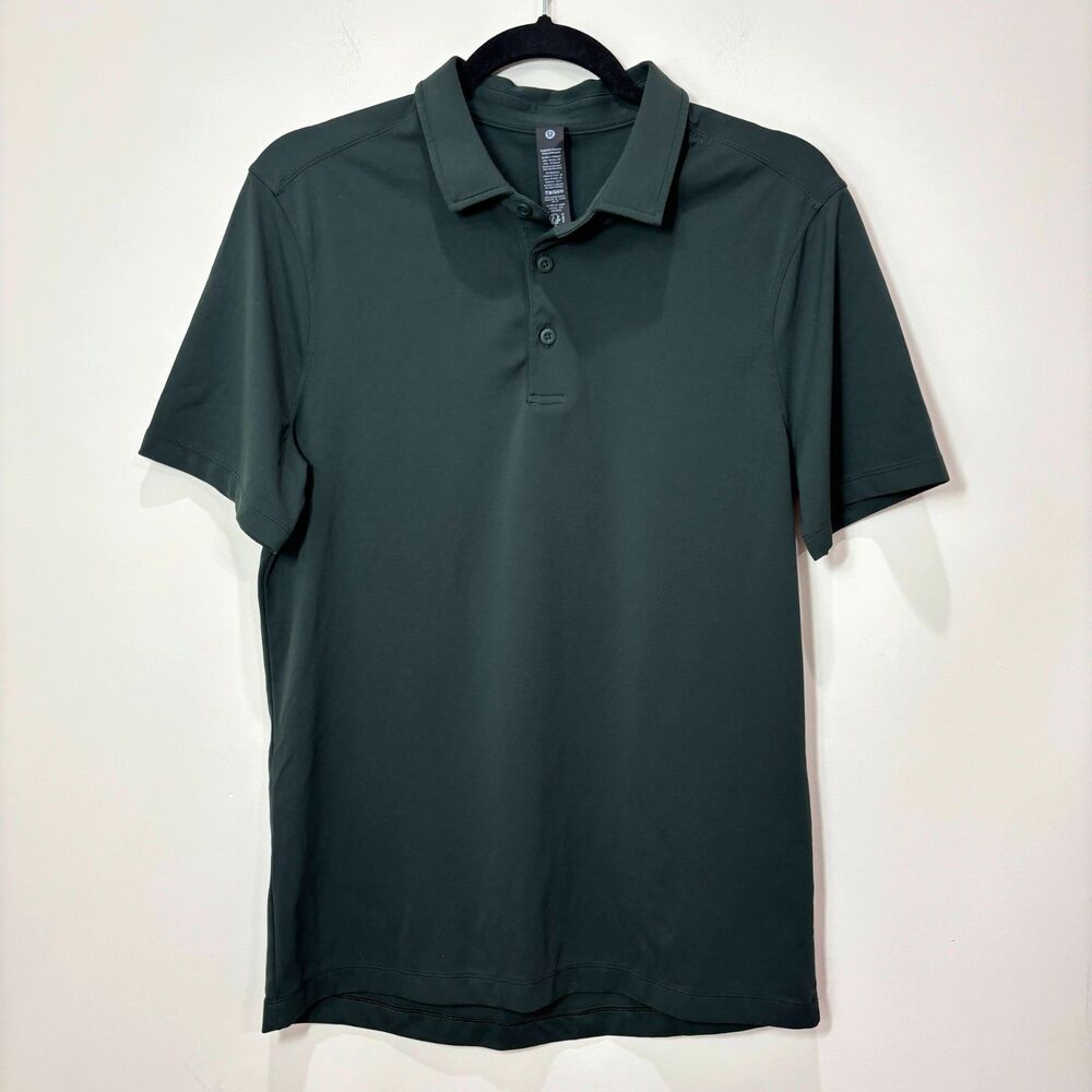 Lululemon ShowZero Golf Polo Shirt Green Men M Moisture Wicking Slim Fit LM3FLWS